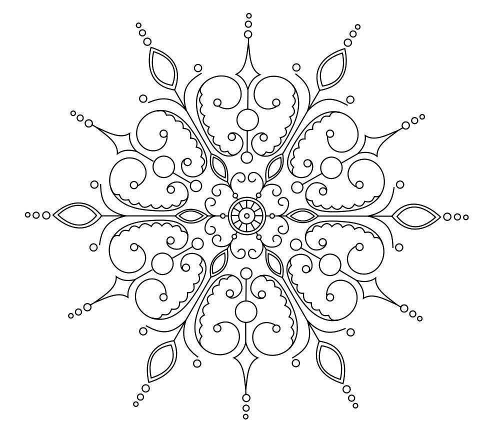 mandala snowflakes coloring pages - photo #24