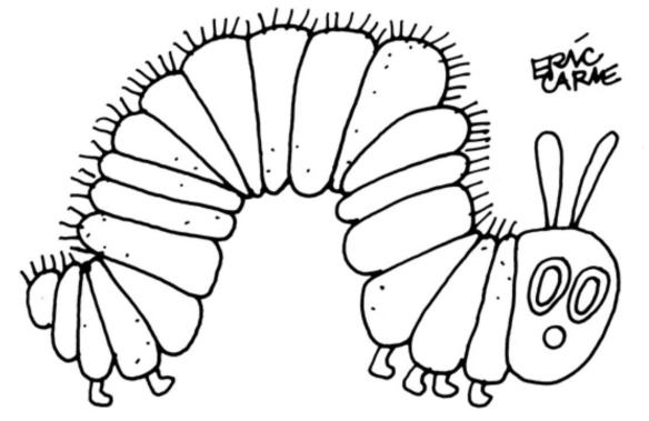Eric Carle coloring sheets - click pic to open 31-page PDF