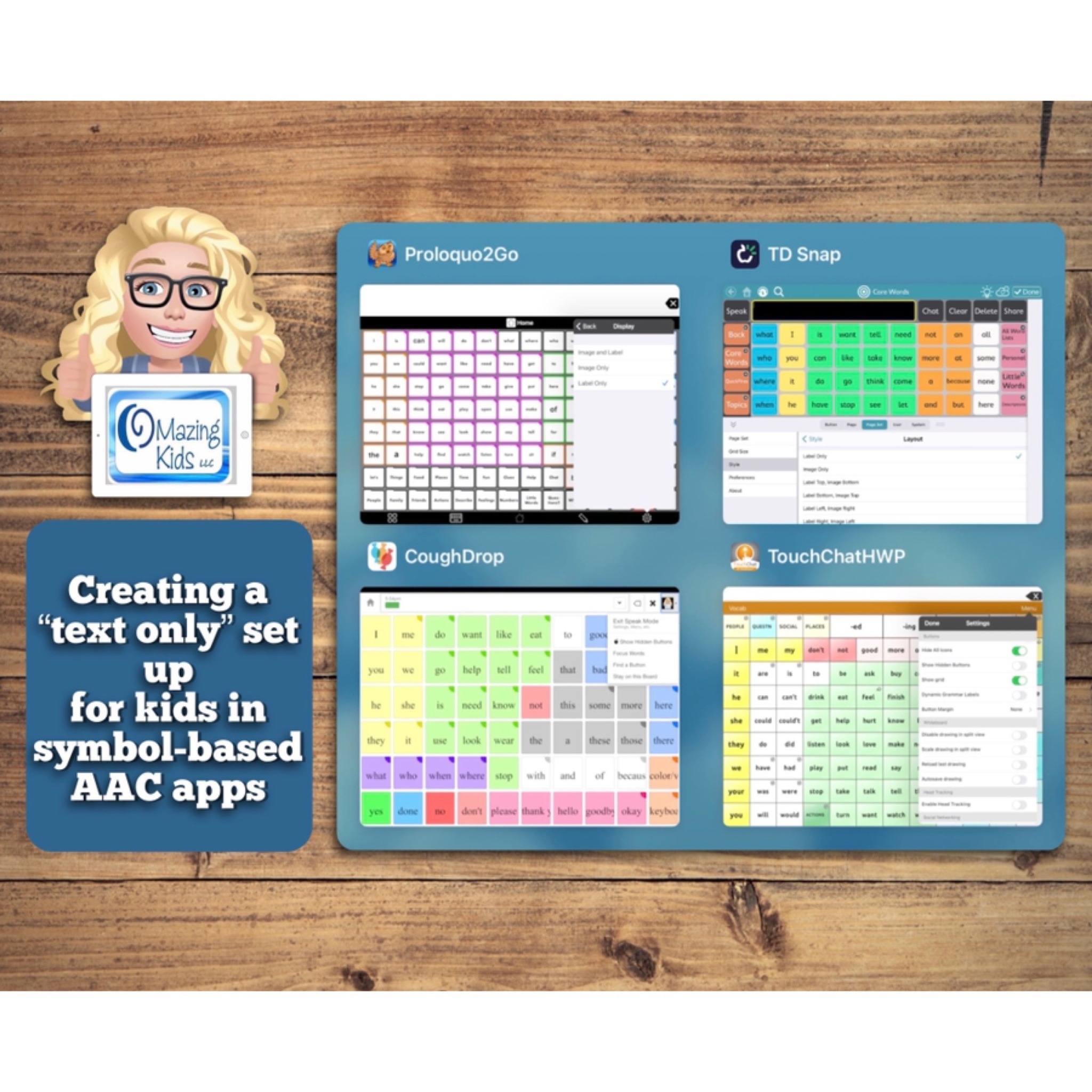 Creating a “text only” set up for kids in symbol-based AAC apps